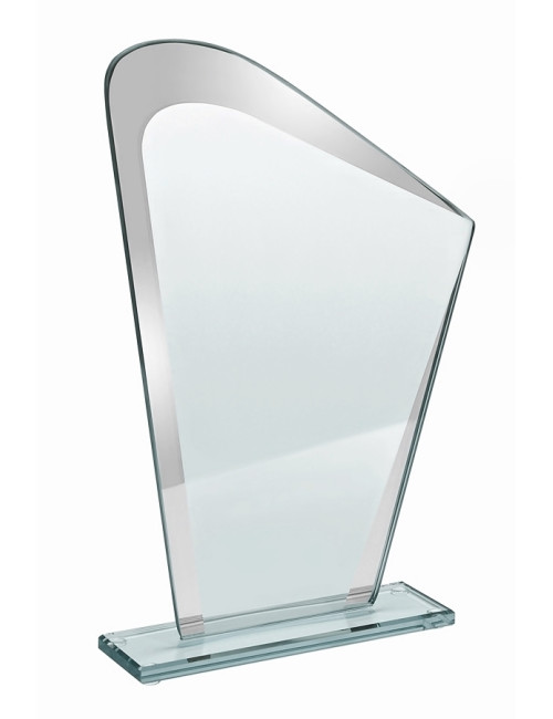 XM4-A - Trofeum szklane ze zdobieniem lustrzanym - grubość szkła 4mm, wysokość H-200mm, W-140mm