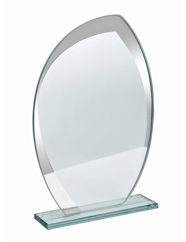 XM5-B - Trofeum szklane ze zdobieniem lustrzanym - grubość szkła 4mm, wysokość H-180mm, W-130mm