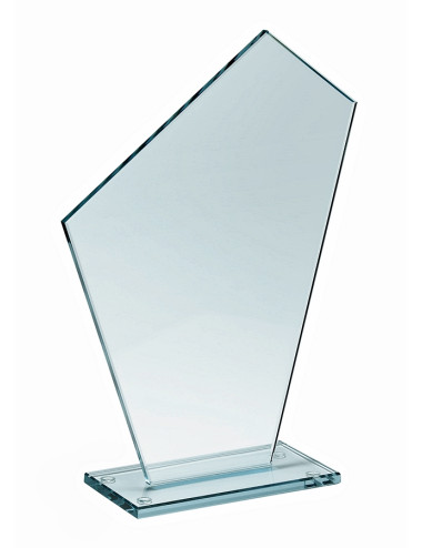 XME012-B - Trofeum szklane fazowane do druku UV - nieklejone - wysokość H-190mm, W-135mm,grubość 6mm