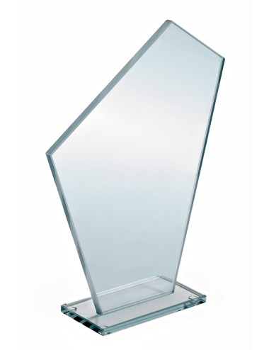 XME012-B - Trofeum szklane fazowane do druku UV - nieklejone - wysokość H-190mm, W-135mm,grubość 6mm