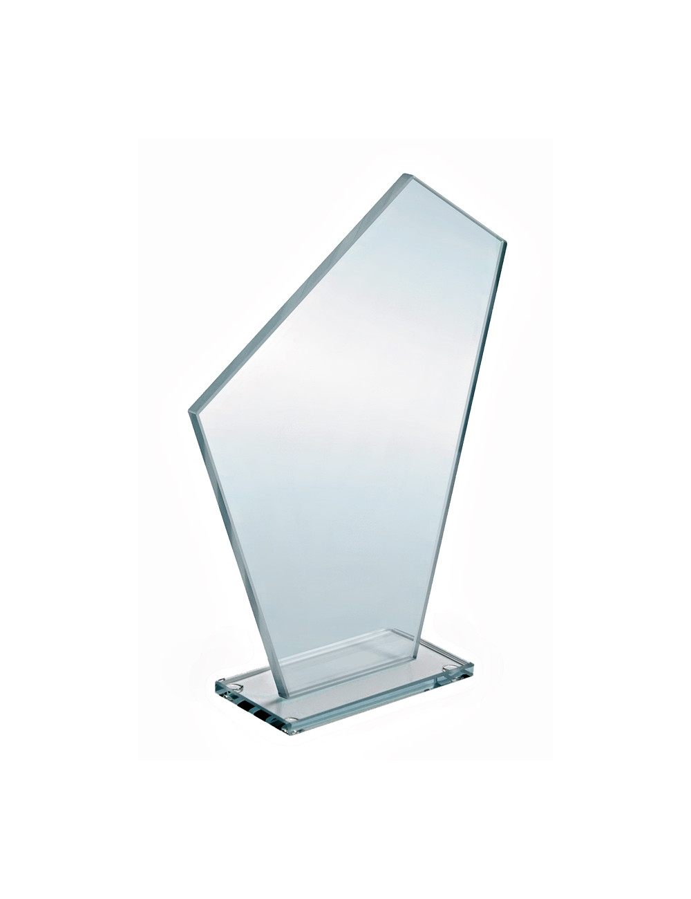 XME012-B - Trofeum szklane fazowane do druku UV - nieklejone - wysokość H-190mm, W-135mm,grubość 6mm