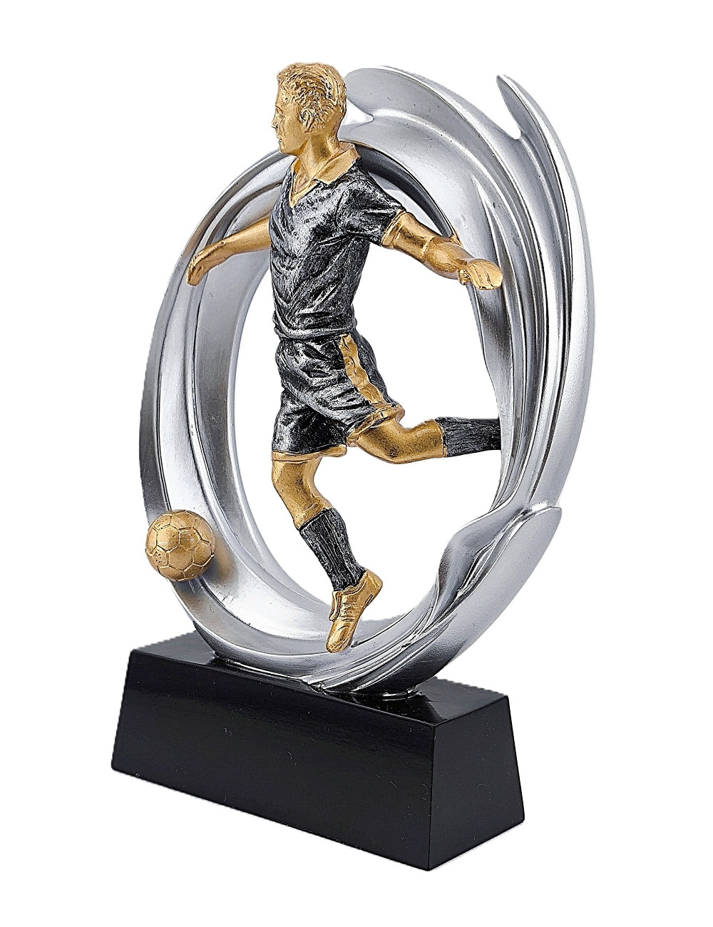 DRX001-BOX (12szt)  Statuetka piłka nożna ZAWODNIK - seria WOW !, odlew 3D, wysokość H-170mm, W-120mm - MAN'S SOCCER PLAYER