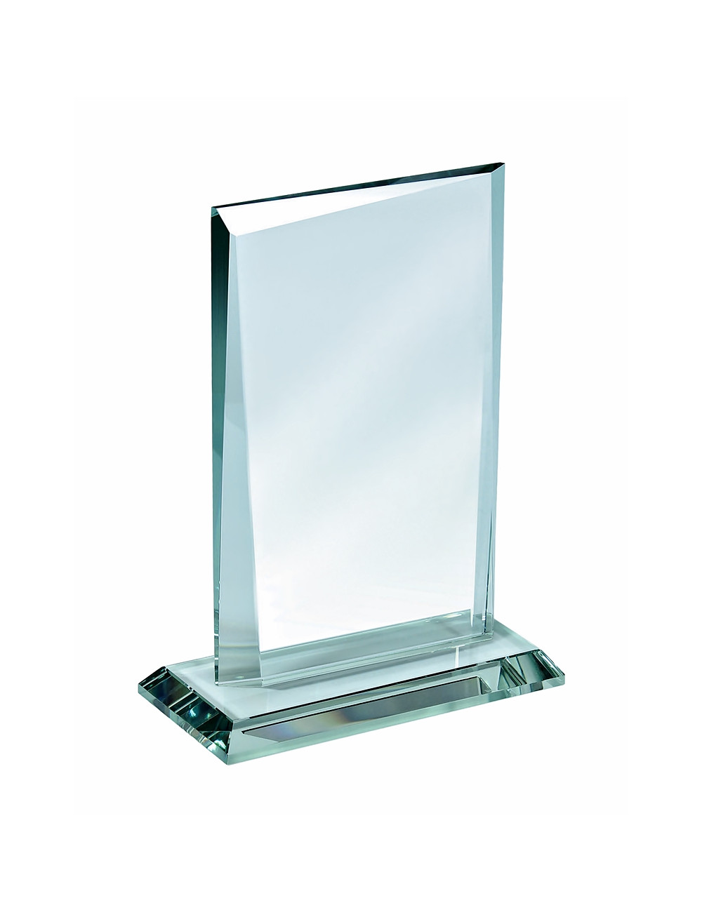 XME018   Trofeum szklane fazowane do druku UV - nieklejone, rozmiar H-210mm W-120mm,  grubość 12mm