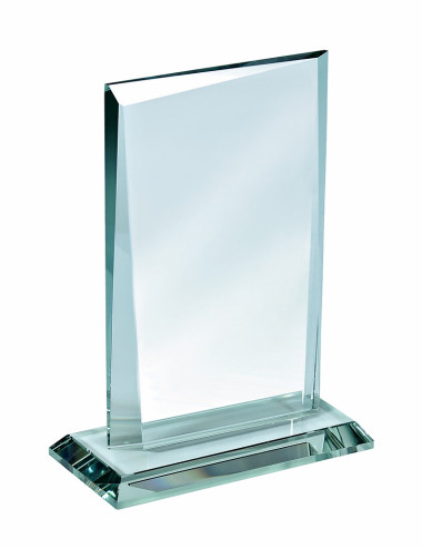 XME018+GIFTBOX   Trofeum szklane ukosowane, opak. czarny GIFT BOX , rozmiar H-210mm W-120mm,  grubość 12mm