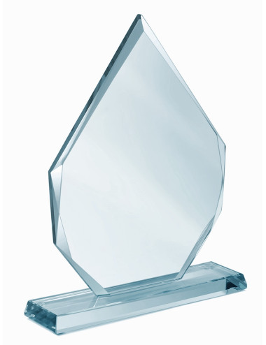 XME046 - Trofeum szklane ukosowane PIRAMID opak. czarny GIFT BOX - grubość szkła 12mm  H-245mm x W-180mm