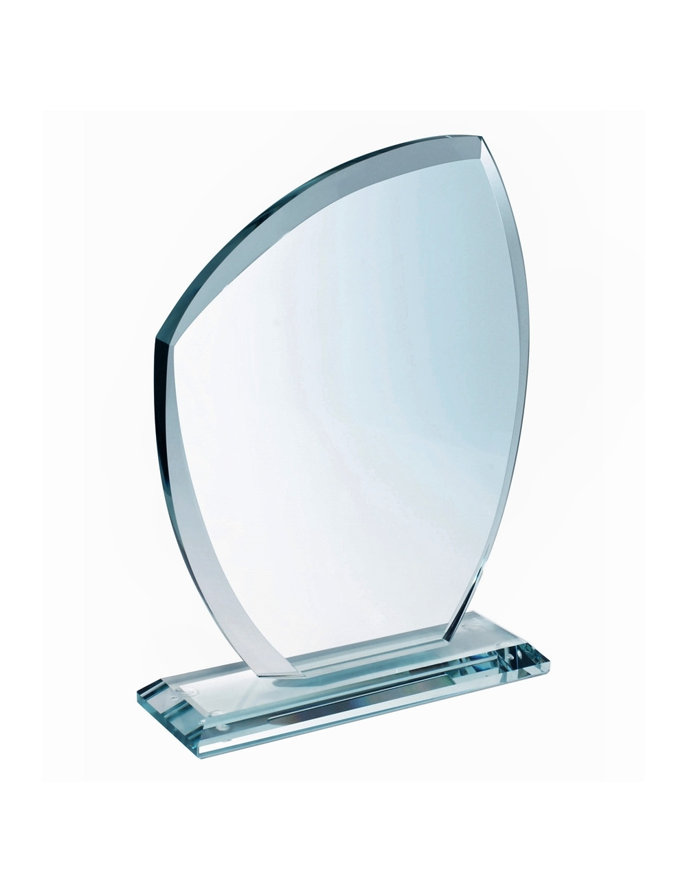 XME056 - Trofeum szklane ukosowane OWAL opak. czarny GIFT BOX - grubość szkła 12mm  H-210mm x W-160mm