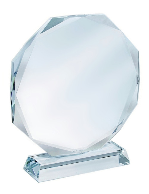 XME1001A Trofeum szklane CLEAR, wysokość H-200mm W-180mm, grubość szkła 15mm + etui typu GIFTBOX gratis