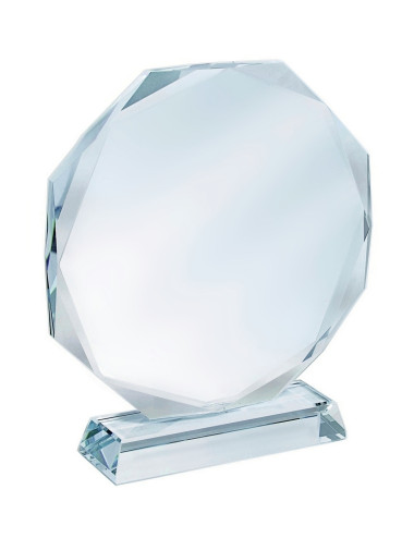 XME1001B Trofeum szklane CLEAR, wysokość H-180mm W-160mm, grubość szkła 15mm + etui typu GIFTBOX gratis
