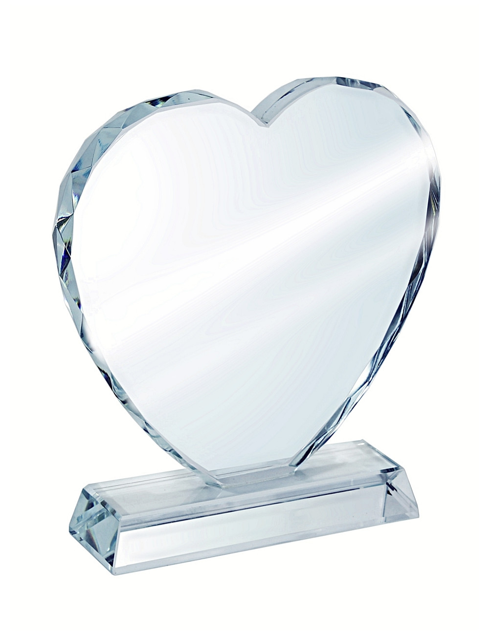 XME1006 Trofeum szklane SERCE diamentowane, wysokość H-160mm, W-150mm x grubość 15mm, etui typu GIFTBOX, CLEAR HEART