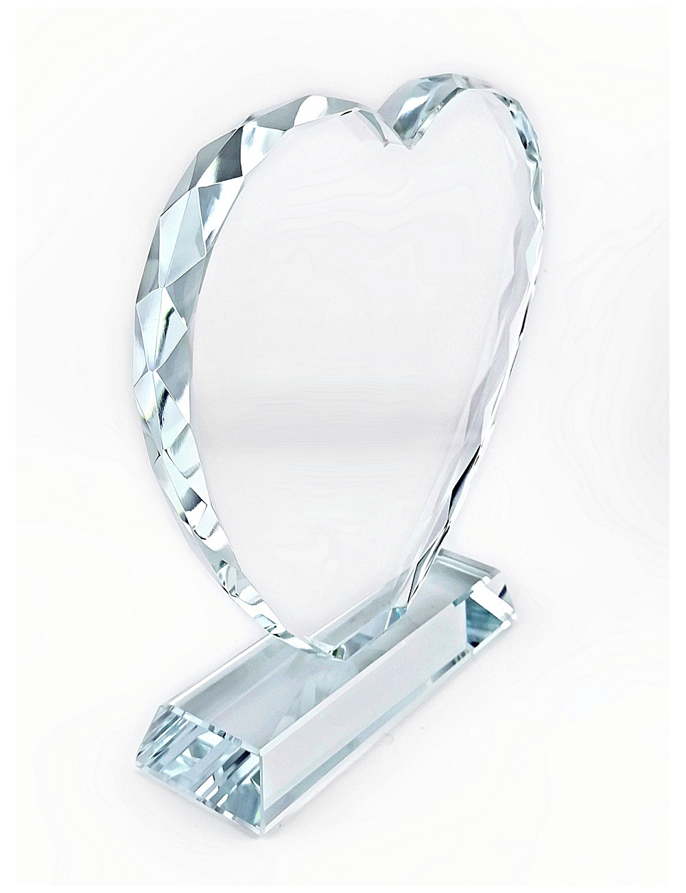 XME1006 Trofeum szklane SERCE diamentowane, wysokość H-160mm, W-150mm x grubość 15mm, etui typu GIFTBOX, CLEAR HEART