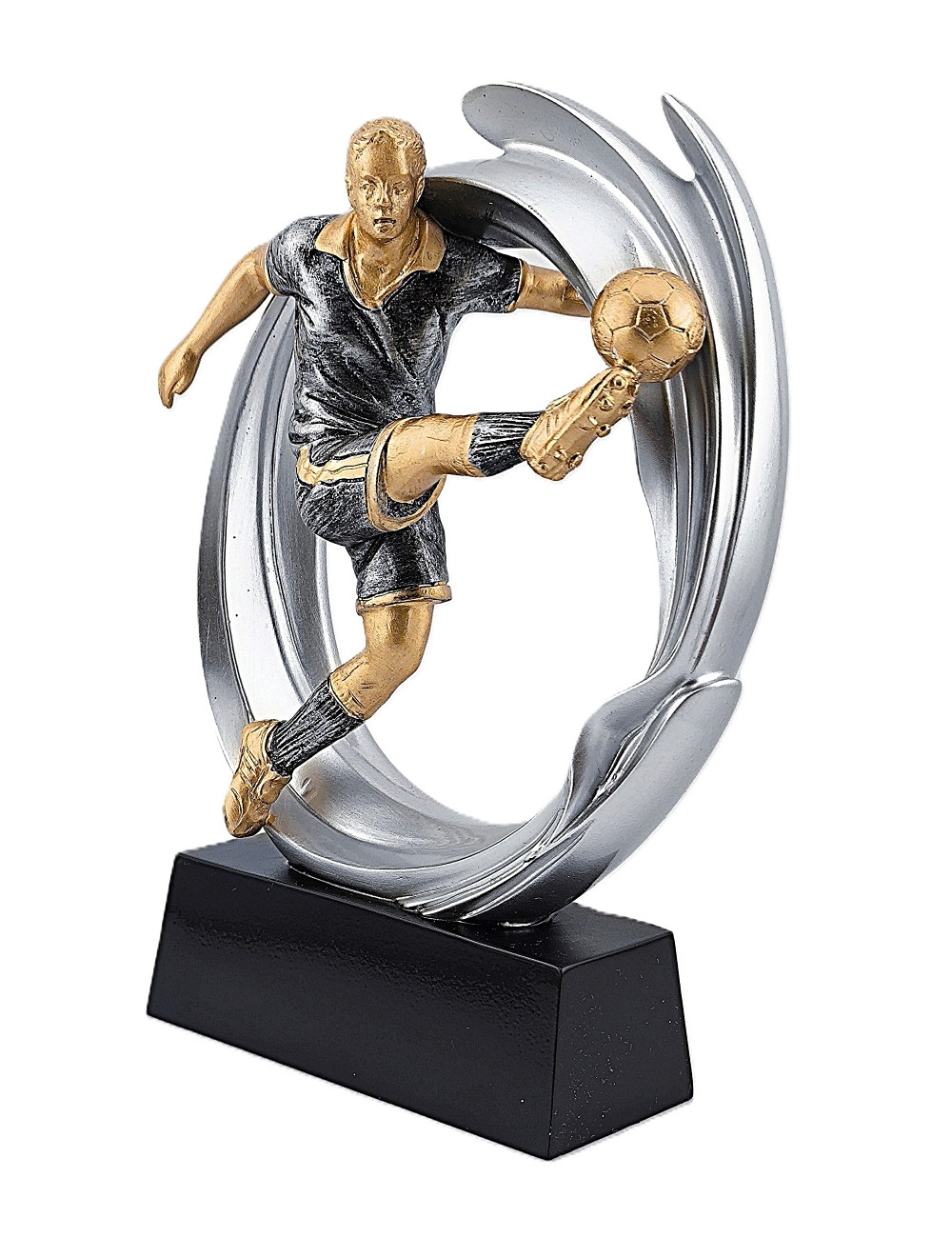 DRX002  Statuetka piłka nożna STRZELEC - seria WOW !, odlew 3D, wysokość H-170mm, W-120mm - SHOOTER