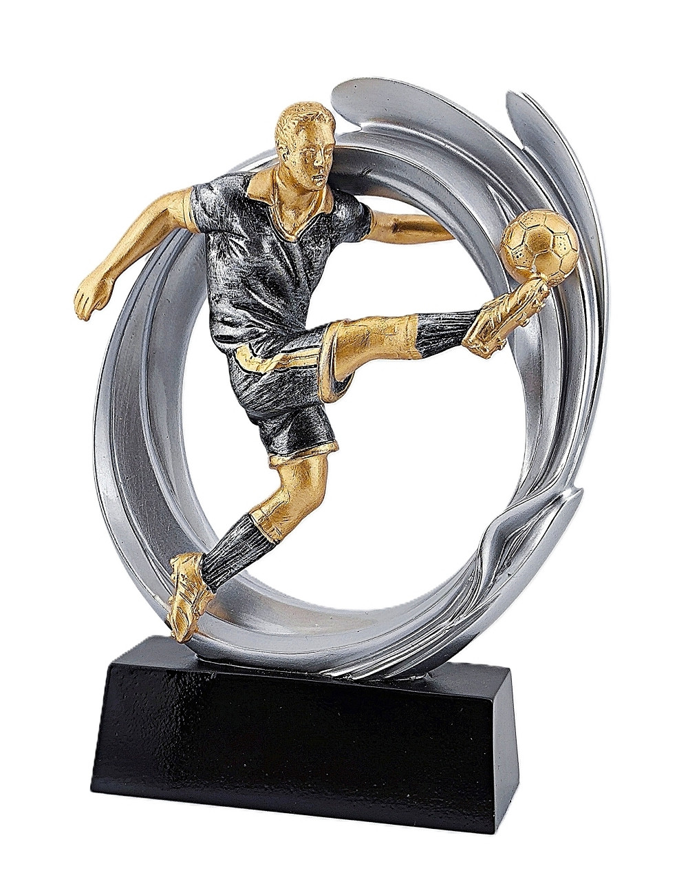 DRX002  Statuetka piłka nożna STRZELEC - seria WOW !, odlew 3D, wysokość H-170mm, W-120mm - SHOOTER