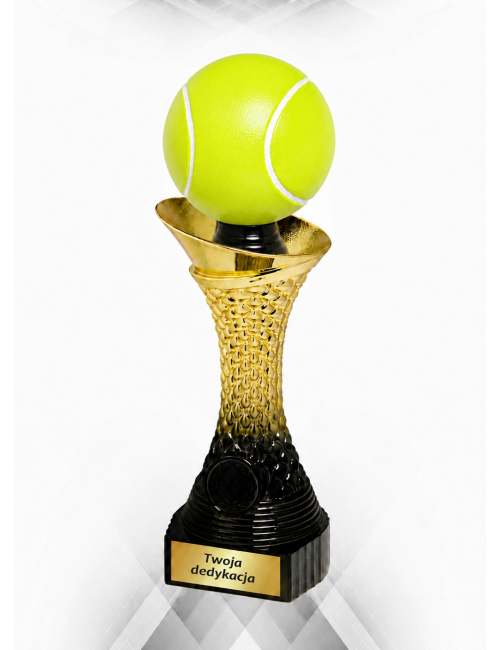 Q502A-BK  Statuetka HEAVY - tenis ziemny, kolor złoto-czarny H-275mm, insert 25mm (tab. 60x24 mm M) • Q502A-BK seria  Statuetka 