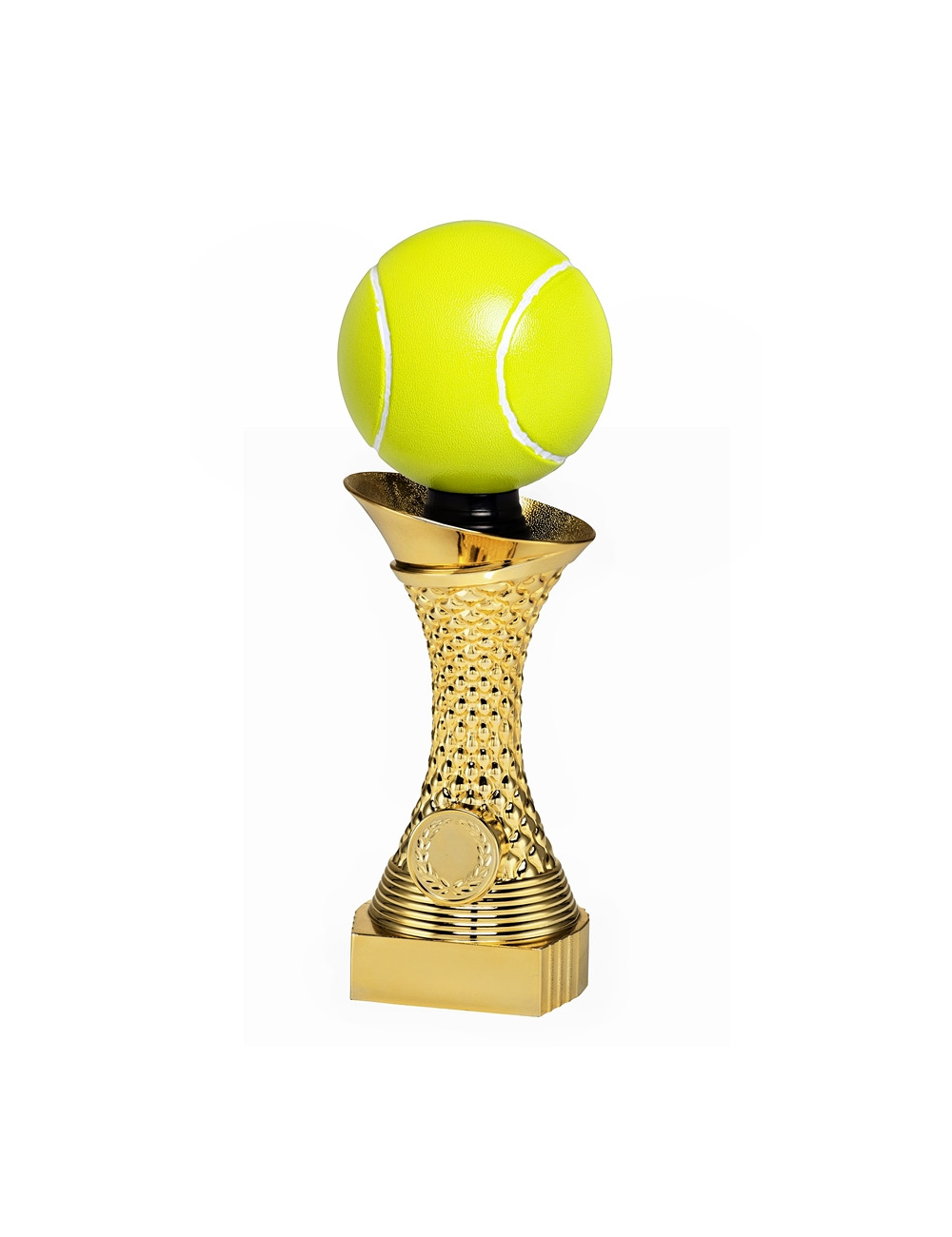 Q502B  Statuetka HEAVY - tenis ziemny, kolor złoty  H-250mm, insert 25mm (tab. 58x22 mm M)