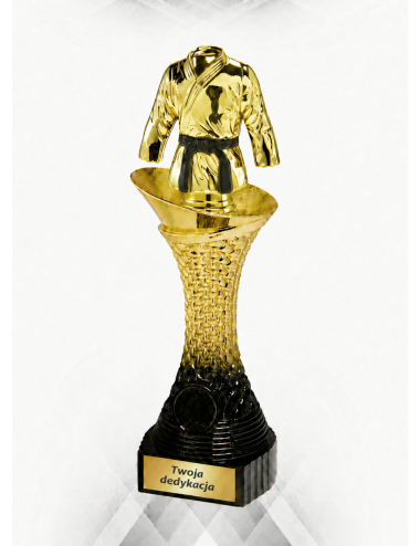 Q515A-BK  Statuetka HEAVY - sporty walki, kolor złoto-czarny H-275mm, insert 25mm (tab. 60x24 mm M) • Q515-BK seria  Statuetka H