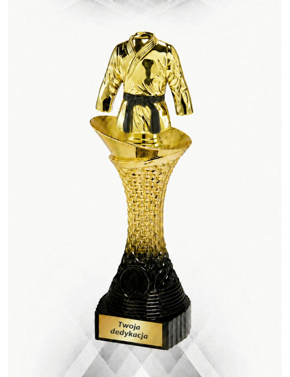 Q515A-BK  Statuetka HEAVY - sporty walki, kolor złoto-czarny H-275mm, insert 25mm (tab. 60x24 mm M) • Q515-BK seria  Statuetka H