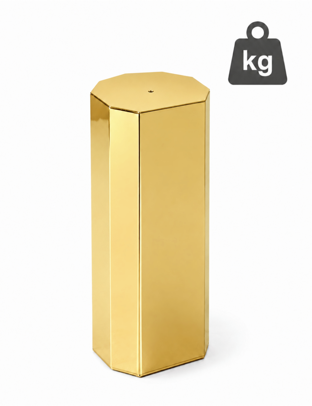 Q600-GOLD  Złota kolumna OCTAGON - Nowoczesna statuetka PREMIUM typu HEAVY MONOBLOCK, waga 1,25kg 