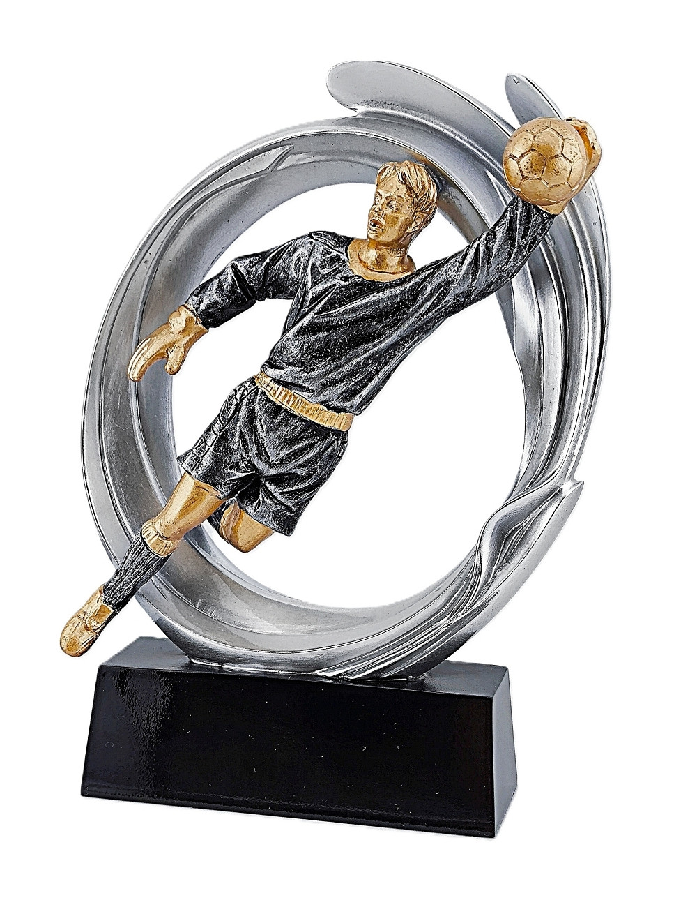 DRX003  Statuetka piłka nożna BRAMKARZ - seria WOW !, odlew 3D, wysokość H-170mm, W-120mm - GOALKEEPER