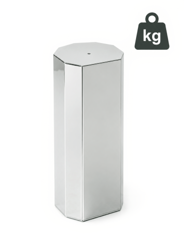 Q600-SILVER  Srebrna kolumna OCTAGON - Nowoczesna statuetka PREMIUM typu HEAVY MONOBLOCK, waga 1,25kg 