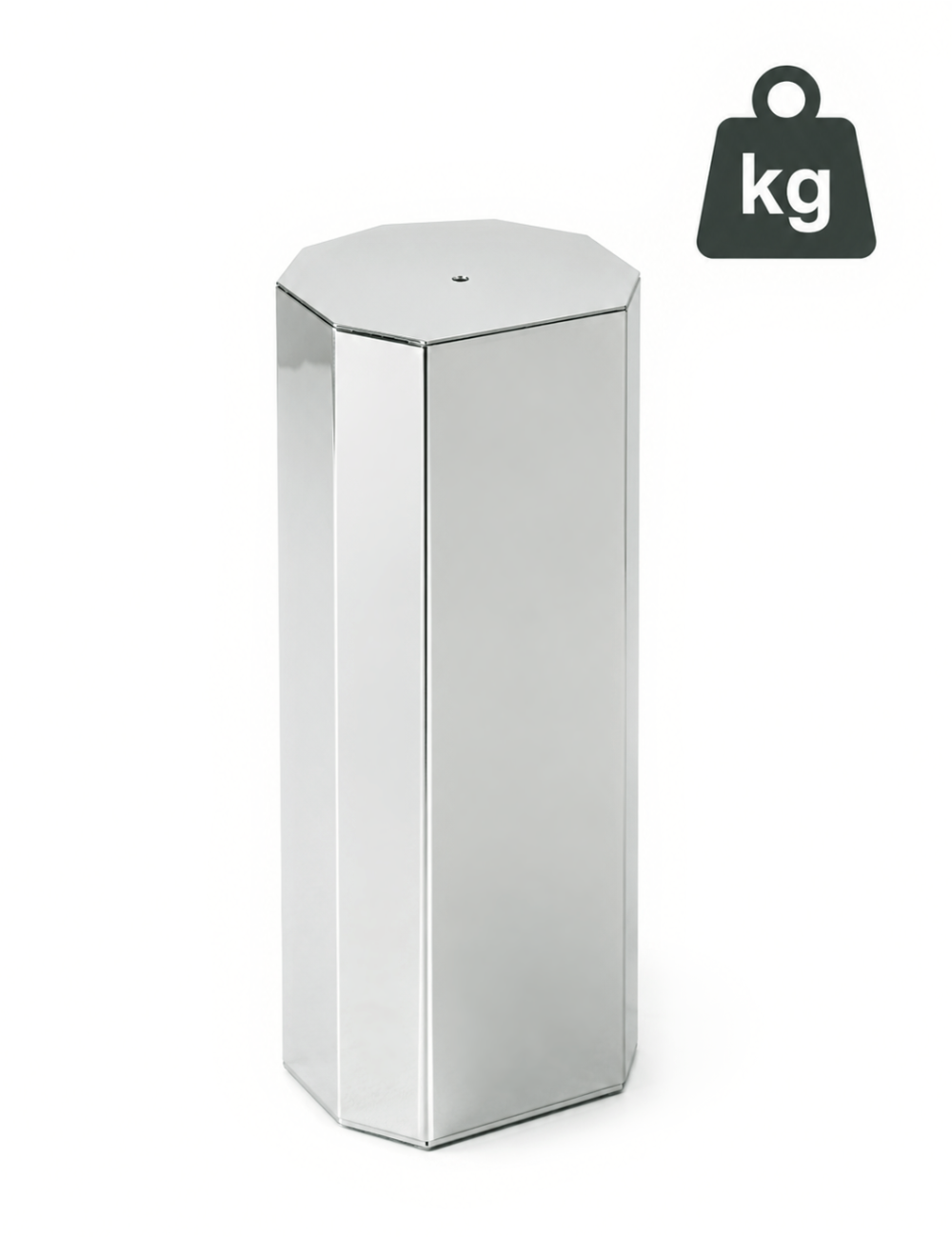 Q600-SILVER  Srebrna kolumna OCTAGON - Nowoczesna statuetka PREMIUM typu HEAVY MONOBLOCK, waga 1,25kg 