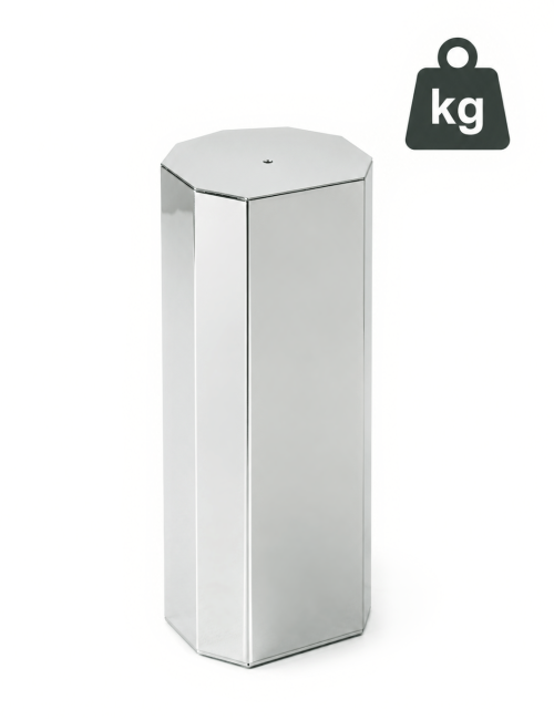 Q600-SILVER  Srebrna kolumna OCTAGON - Nowoczesna statuetka PREMIUM typu HEAVY MONOBLOCK, waga 1,25kg 
