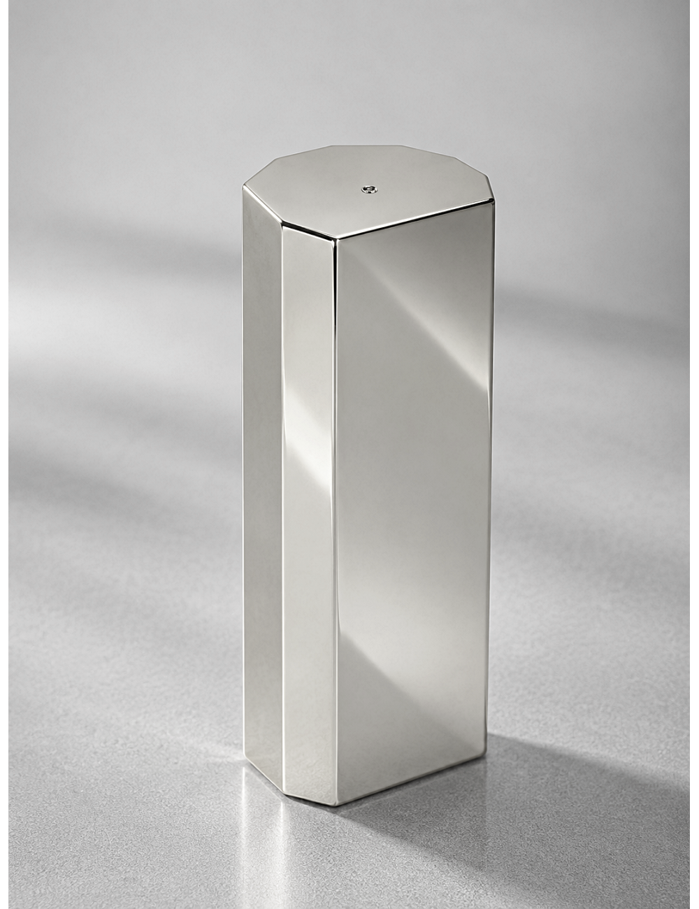 Q600-SILVER  Srebrna kolumna OCTAGON - Nowoczesna statuetka PREMIUM typu HEAVY MONOBLOCK, waga 1,25kg 