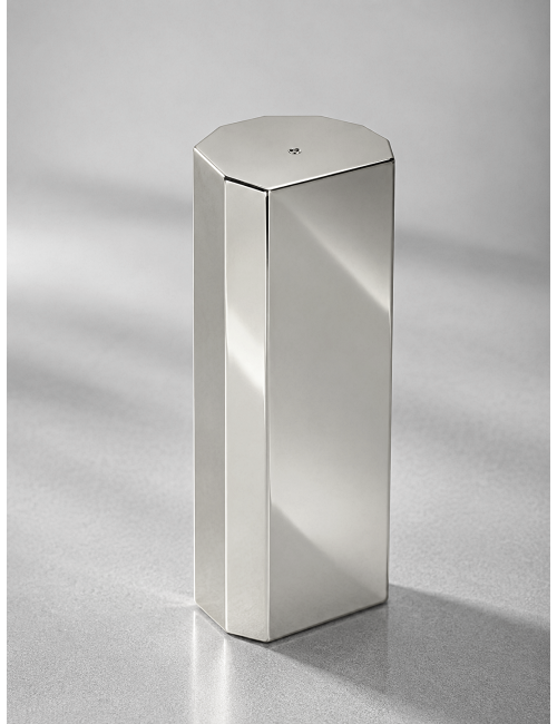 Q600-SILVER  Srebrna kolumna OCTAGON - Nowoczesna statuetka PREMIUM typu HEAVY MONOBLOCK, waga 1,25kg 