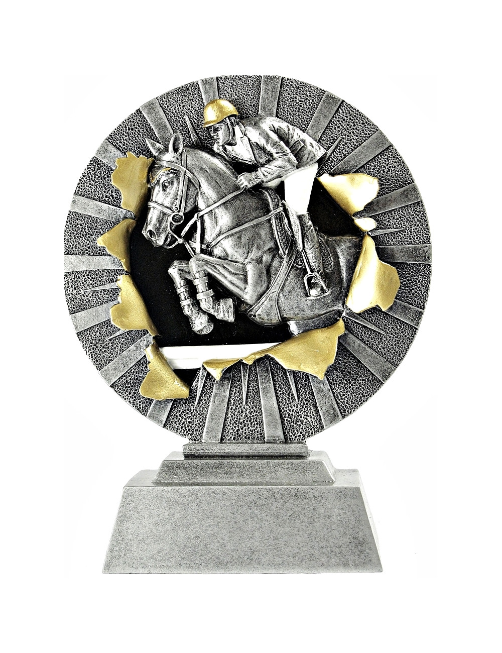 FGX1202  Statuetka odlewana seria X-ploid - koń skok  R-140mm, H-180mm