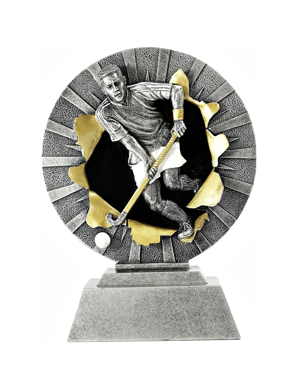 FGX1252  Statuetka odlewana seria X-ploid - unihokej  R-140mm, H-180mm