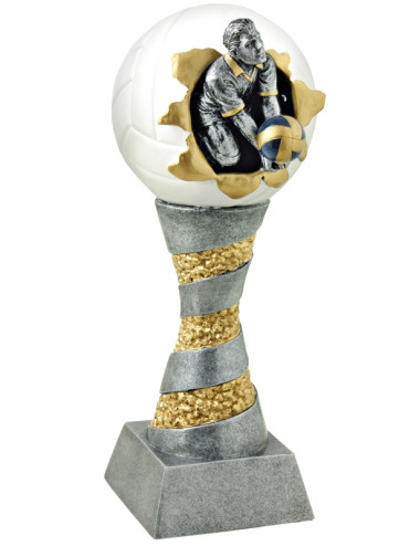 FGX302-S  Statuetka odlewana - seria X-plode - piłka siatkowa  W-110mm, H-290mm