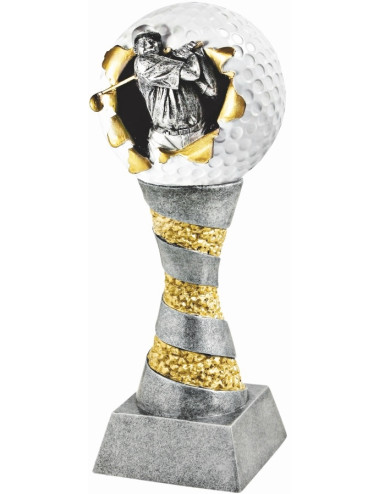 FGX351-S  Statuetka odlewana seria X-plode - piłka golfowa  W-80mm, H-215mm