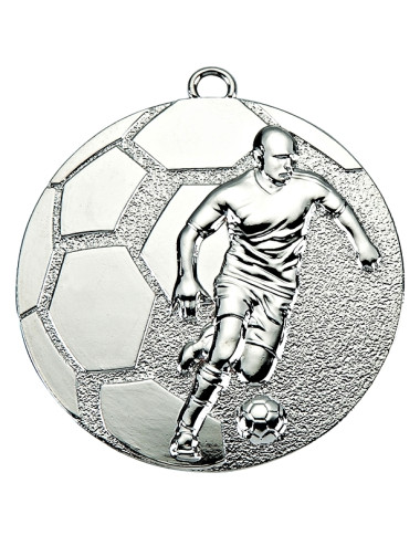 MDX61-S  Medal piłka nożna kolor srebrny 50mm