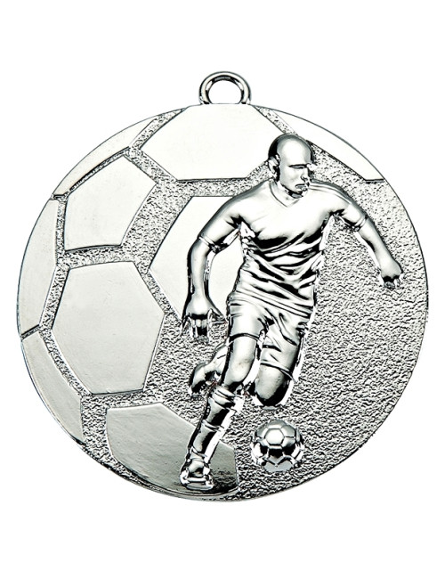 MDX61-S  Medal piłka nożna kolor srebrny 50mm