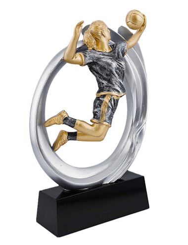 DRX006  Statuetka SIATKÓWKA KOBIET - seria WOW !, odlew 3D, wysokość H-170mm, W-120mm - WOMAN'S VALLEYBAL