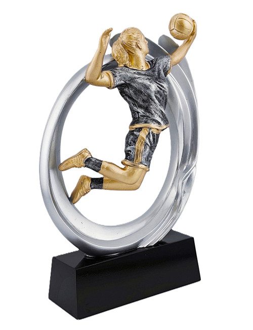 DRX006  Statuetka SIATKÓWKA KOBIET - seria WOW !, odlew 3D, wysokość H-170mm, W-120mm - WOMAN'S VALLEYBAL