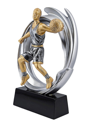 DRX009  Statuetka KOSZYKÓWKA - seria WOW !, odlew 3D, wysokość H-170mm, W-120mm - MAN'S BASKETBALL