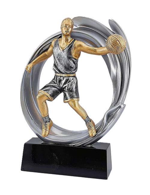 DRX009  Statuetka KOSZYKÓWKA - seria WOW !, odlew 3D, wysokość H-170mm, W-120mm - MAN'S BASKETBALL