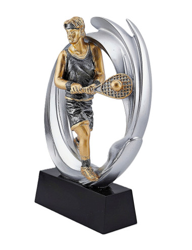 DRX011  Statuetka TENIS ZIEMNY - seria WOW !, odlew 3D, wysokość H-170mm, W-120mm - MAN'S TENNIS