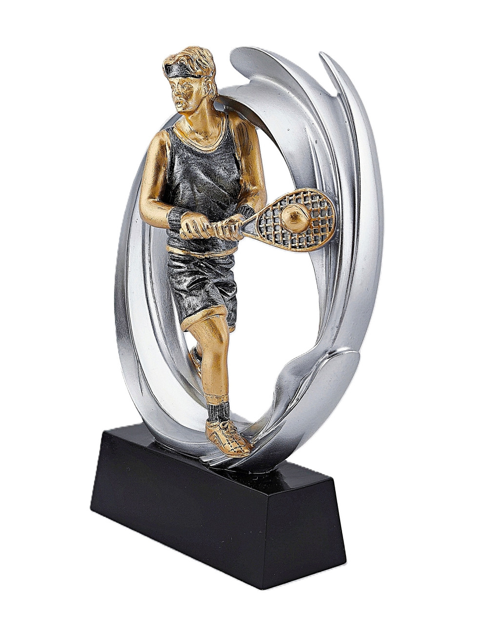 DRX011  Statuetka TENIS ZIEMNY - seria WOW !, odlew 3D, wysokość H-170mm, W-120mm - MAN'S TENNIS