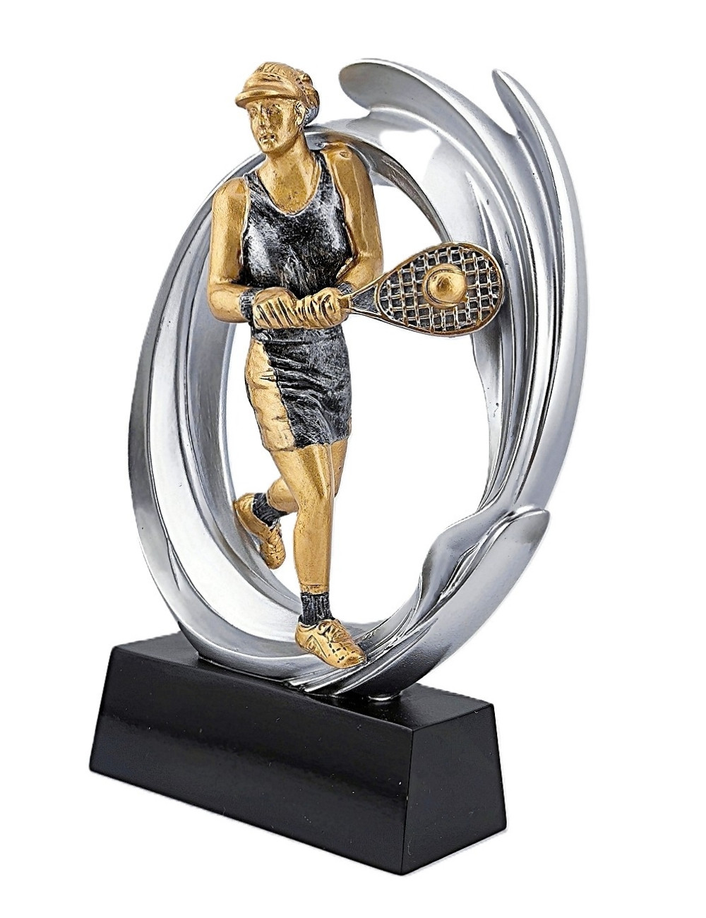 DRX012  Statuetka TENIS ZIEMNY KOBIET - seria WOW !, odlew 3D, wysokość H-170mm, W-120mm - WOMAN'S TENNIS