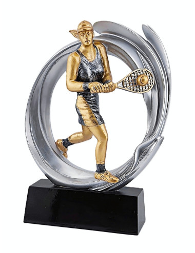 DRX012  Statuetka TENIS ZIEMNY KOBIET - seria WOW !, odlew 3D, wysokość H-170mm, W-120mm - WOMAN'S TENNIS