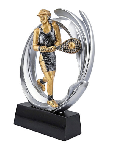 DRX012-BOX (12szt)  Statuetka TENIS ZIEMNY KOBIET - seria WOW !, odlew 3D, wysokość H-170mm, W-120mm - WOMAN'S TENNIS