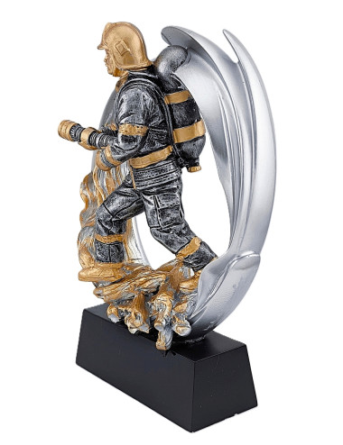 DRX015  Statuetka STRAŻAK - seria WOW !, odlew 3D, wysokość H-170mm, W-120mm - FIREMAN