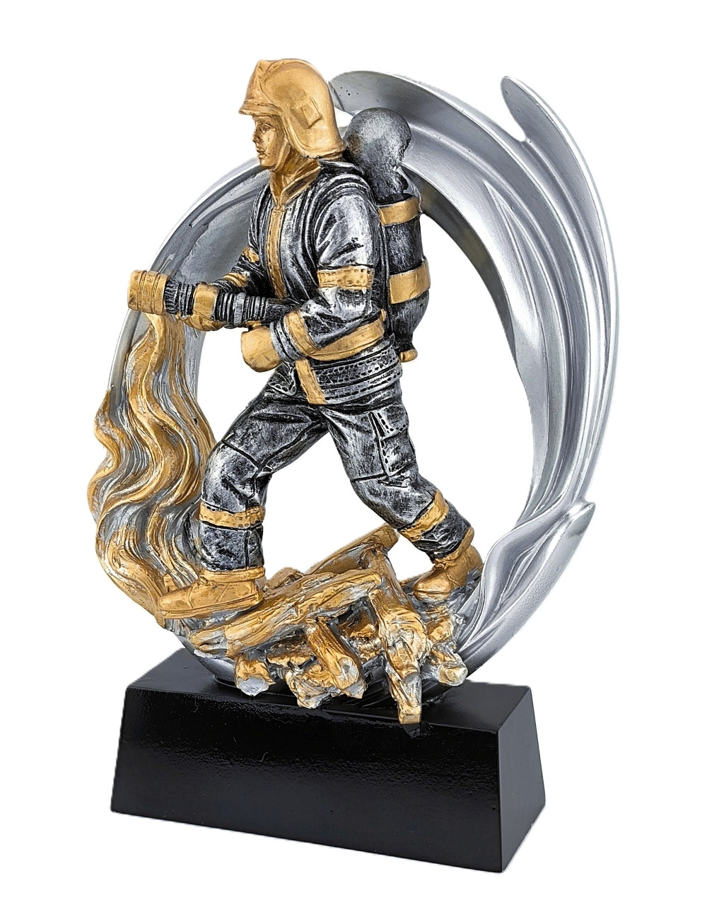 DRX015  Statuetka STRAŻAK - seria WOW !, odlew 3D, wysokość H-170mm, W-120mm - FIREMAN