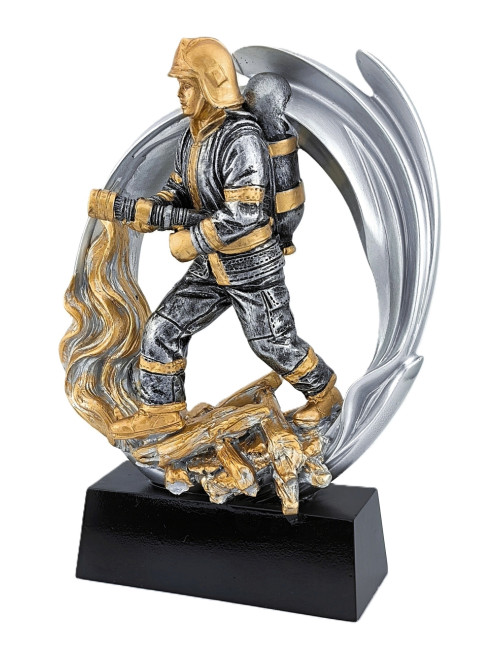 DRX015  Statuetka STRAŻAK - seria WOW !, odlew 3D, wysokość H-170mm, W-120mm - FIREMAN