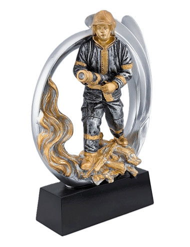 DRX015  Statuetka STRAŻAK - seria WOW !, odlew 3D, wysokość H-170mm, W-120mm - FIREMAN