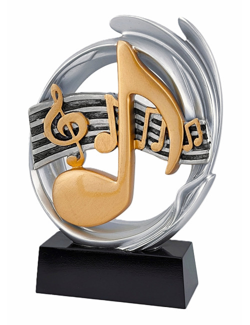 DRX019  Statuetka MUZYKA - seria WOW !, odlew 3D, wysokość H-170mm, W-120mm - MUSIC