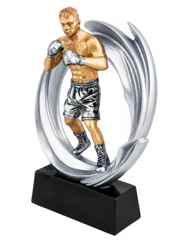 DRX022  Statuetka BOKS - seria WOW !, odlew 3D, wysokość H-170mm, W-120mm -BOXING