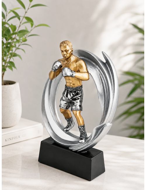 DRX022  Statuetka BOKS - seria WOW !, odlew 3D, wysokość H-170mm, W-120mm -BOXING