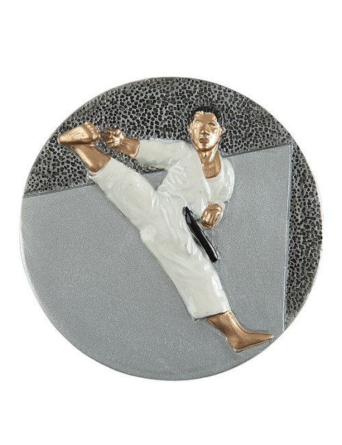 DX04 - Odlew-płaskorzeźba - karate - średnica 70mm